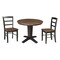 International Concepts 36 in. Solid Wood Round Extension Dining Table with 2 Chairs in Hickory/Washed Coal K45-36RXT-23B-C2-2 - alternate 1